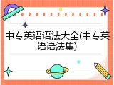 中专英语语法大全(中专英语语法集)