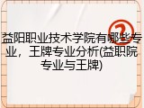 益阳职业技术学院有哪些专业，王牌专业分析(益职院专业与王牌)