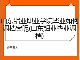 山东铝业职业学院毕业如何调档案呢(山东铝业毕业调档)