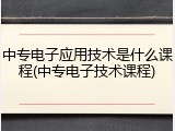 中专电子应用技术是什么课程(中专电子技术课程)