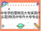 中专学的是物流大专该读什么呢(物流中专升大专专业)