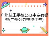 广州技工学校公办中专有哪些(广州公办技校中专)