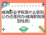 威海职业学院是什么级别，公办还是民办(威海职院级别性质)