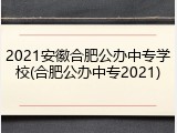 2021安徽合肥公办中专学校(合肥公办中专2021)