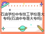 石油学校中专技工学校是大专吗(石油中专是大专吗)