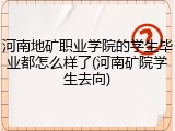河南地矿职业学院的学生毕业都怎么样了(河南矿院学生去向)