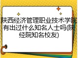 陕西经济管理职业技术学院有出过什么知名人士吗(陕经院知名校友)