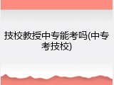 技校教授中专能考吗(中专考技校)