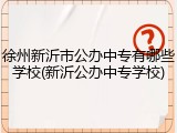 徐州新沂市公办中专有哪些学校(新沂公办中专学校)