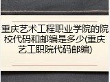 重庆艺术工程职业学院的院校代码和邮编是多少(重庆艺工职院代码邮编)