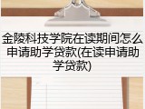 金陵科技学院在读期间怎么申请助学贷款(在读申请助学贷款)