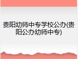 贵阳幼师中专学校公办(贵阳公办幼师中专)