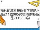 榆林能源科技职业学院是不是211或985高校(榆林职院是211985吗)