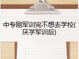 中专刚军训完不想去学校(厌学军训后)
