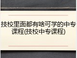 技校里面都有啥可学的中专课程(技校中专课程)
