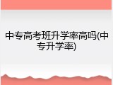 中专高考班升学率高吗(中专升学率)