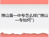 博山第一中专怎么样("博山一专如何")