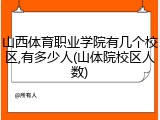 山西体育职业学院有几个校区,有多少人(山体院校区人数)