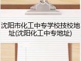 沈阳市化工中专学校技校地址(沈阳化工中专地址)