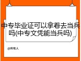 中专毕业证可以拿着去当兵吗(中专文凭能当兵吗)