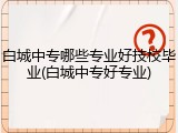 白城中专哪些专业好技校毕业(白城中专好专业)