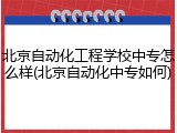 北京自动化工程学校中专怎么样(北京自动化中专如何)