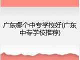 广东哪个中专学校好(广东中专学校推荐)