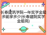 长春建筑学院一年奖学金最多能拿多少(长春建院奖学金最高)