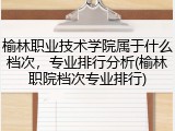 榆林职业技术学院属于什么档次，专业排行分析(榆林职院档次专业排行)