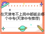 在天津考不上高中都能去哪个中专(天津中专推荐)