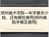 郑州美术学院一年学费多少钱，还有哪些费用(郑州美院学费及费用)
