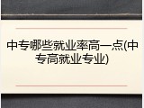 中专哪些就业率高一点(中专高就业专业)
