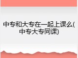 中专和大专在一起上课么(中专大专同课)