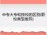 中专大专和技校的区别(职校类型差异)