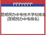 昆明民办中专技术学校排名(昆明民办中专排名)