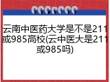 云南中医药大学是不是211或985高校(云中医大是211或985吗)