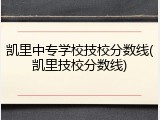 凯里中专学校技校分数线(凯里技校分数线)