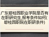 广东碧桂园职业学院是否有在职研究生,报考条件如何(碧桂园职院在职研条件)
