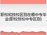 职校和技校区别在哪中专毕业(职校技校中专区别)