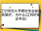辽宁师范大学哪些专业就业前景好，为什么(辽师好就业专业)