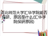 河北师范大学汇华学院能否保研，原因是什么(汇华学院保研原因)