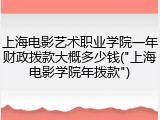 上海电影艺术职业学院一年财政拨款大概多少钱("上海电影学院年拨款")