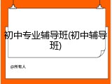 初中专业辅导班(初中辅导班)