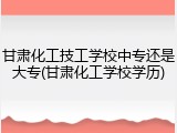 甘肃化工技工学校中专还是大专(甘肃化工学校学历)