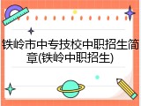 铁岭市中专技校中职招生简章(铁岭中职招生)