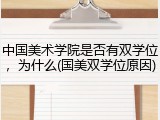 中国美术学院是否有双学位，为什么(国美双学位原因)