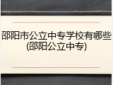 邵阳市公立中专学校有哪些(邵阳公立中专)