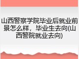 山西警察学院毕业后就业前景怎么样，毕业生去向(山西警院就业去向)