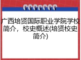 广西培贤国际职业学院学校简介，校史概述(培贤校史简介)