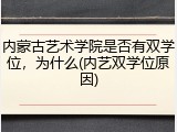 内蒙古艺术学院是否有双学位，为什么(内艺双学位原因)